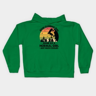 Rock Climbing Girl Kids Hoodie